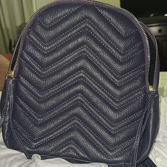 Borse in Pelle violet Quilted Backpack Leather made in Italy 11.5x10x3 Borse in Pelle violet Quilted Backpack Leather made in Italy  main image 2